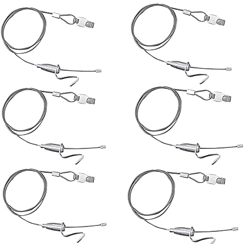 Image of 6.56 ft Picture Rail Hanging System, Professional Picture Hanging Stainless Steel Cable Wire with Adjustable Photo Hook + S Metal Hook for Wall Picture, Exhibition, Art Gallery Display