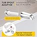 HONSNKS Four in One Universal Tub Spout Adapter, Bathroom Bathtub Faucet Replacement Kit with Assembly Tool Fits 1/2'' Copper Pipe, 1/2'' IPS and 3/4'' IPS