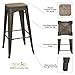 Devoko Metal Bar Stool 30'' Indoor Outdoor Stackable Barstools Modern Industrial Square Wood Top Bar Stools Set of 4 (30 inch, Gun)