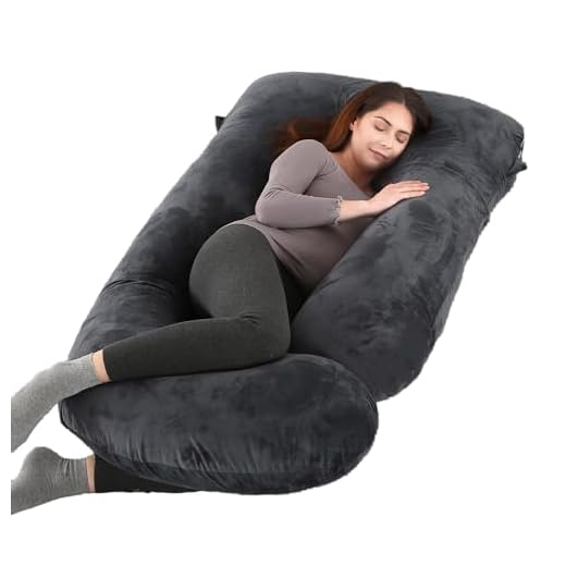 ALLOPERA Pregnancy Pillow, Full Body 57 Inch Maternity Pillow with Removable Washable Cover - Sleep Support for Legs, Back, Neck, Shoulder, HIPS, Belly for Pregnent Women, Black Grey Velvet Cover