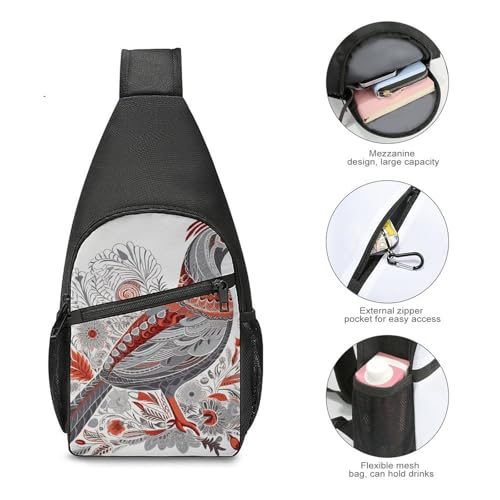 Bolso Sling para Hombre y Mujer con Estampado Floral miniatura 4