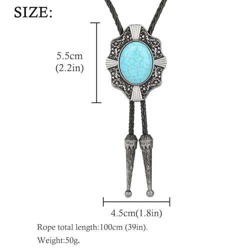 Image of HUABOLA CALYN Native American Bolo tie Rodeo Cowboy Leather Necktie Western Bolo ties for Men Women Necktie for Concert Fans