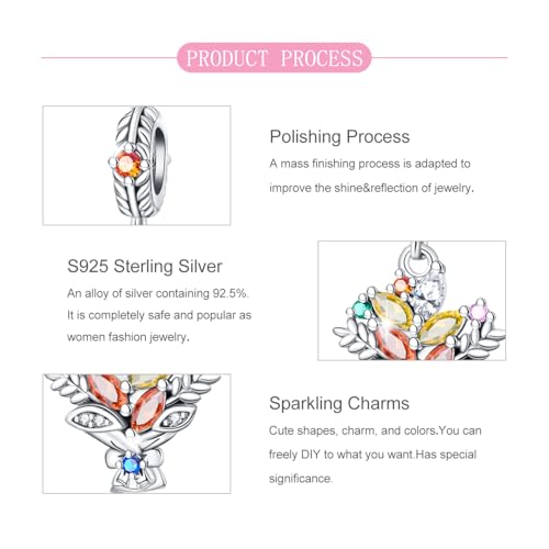 Abalorios de plata ley 925 compatibles con pulseras y collares Pandora para mujer 4