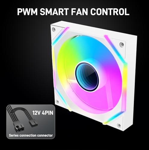 Ventilador PC 140mm con control PWM efecto ARGB DARKROCK F140 blanco 3