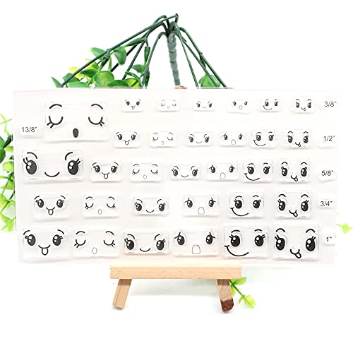 KSCRAFT Cute Face Transparent Clear Silicone Stamps for DIY Scrapbooking/Card Making/Kids Crafts Fun Decoration Supplies