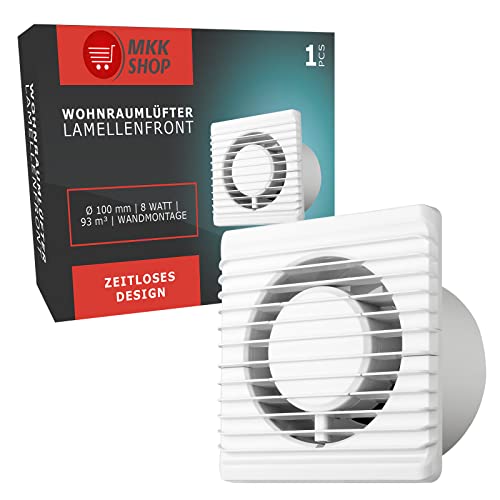 MKK Badkamerventilator Ø 100 mm, standaard, stille werking, laag energieverbruik, geschikt voor badkamers en keukens Ventilator 28dB/1m 26dB/3m - 93m³/h - Image 3