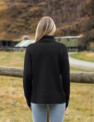 Image of Zeagoo Women's Turtleneck Sweater 2026 Fall Winter Chunky Knitted Pullover | High Low Hem Trendy Basic Jumper Top, Long Sleeve Casual Knit Pullover 2026, Fall Fashion Outfits, Winter Clothing for Women