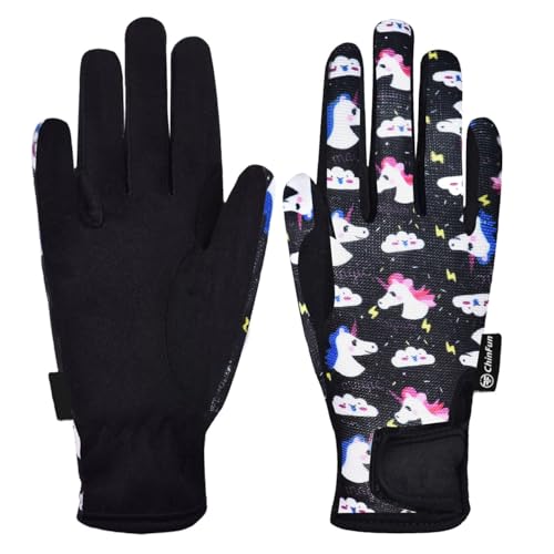 ChinFun Luvas de equitação infantil meninos e meninas luvas equestres crianças jovens luvas ao ar li