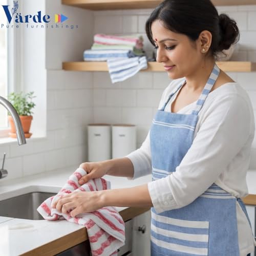 Image of 15 Pcs Dishcloths | 12x16 Inches | Bulk Cotton Kitchen Cleaning Dish Cloths | Scrubbing Wash Cloth Sets | Multipurpose Cloth | 100% Cotton. (Multicolor, Set of 15)