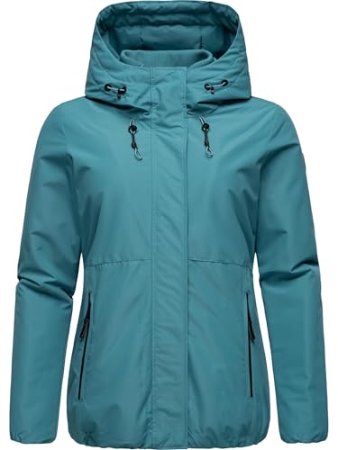 Ragwear Sunniva YOUMODO XS-3XL Chaqueta de invierno corta para mujer, cálida, impermeable y transpirable, con forro interior de piel de peluche, verde océano., S