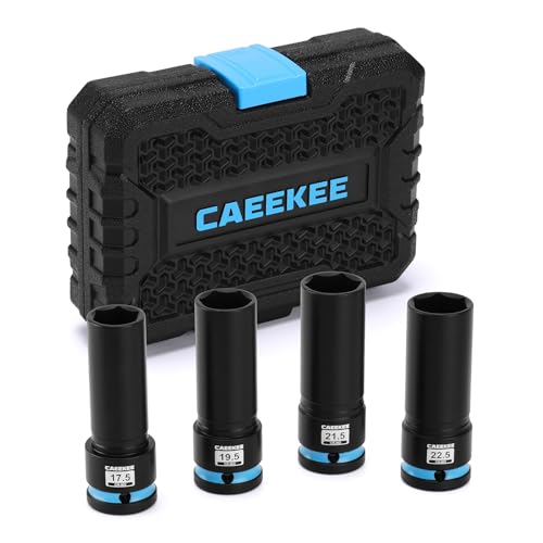 CaeeKee 4-Piece 1/2" Drive Lug Nut Impact Socket Set, Non-Marring