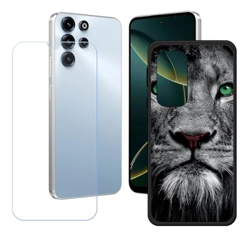 LCEHTOGYE �K�p Doogee B10 Pro +�����K���X�X�N���[���v���e�N�^�[�p�P�[�X�A�K�p Doogee B10 Pro (6,63")�ƌ݊����̂���u���b�N�\�t�gTPU�V���R���Q���P�[�X�ی�J�o�[ WZ13