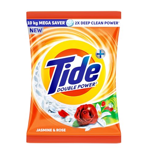 Image of Tide Plus Detergent Washing Powder - 10kg Mega Saver Pack | Jasmine & Rose Fragrance | Removes deep-seated Oil, Gravy, Tea Stains | World's No. 1 Detergent Brand