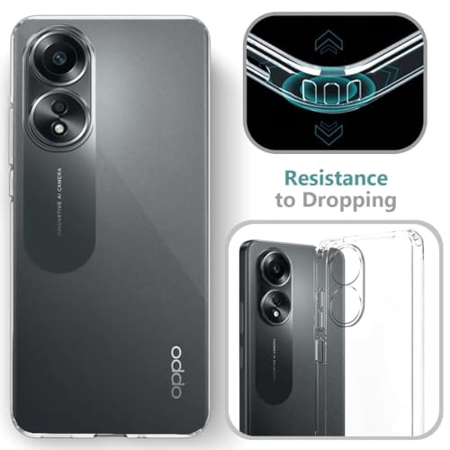 Image of Dashmesh Shopping Transparent Back Case Cover for Oppo A58 4G (Soft Silicone & Flexible & Camera Protection Back Case)
