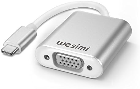 USB Type C(Thunderbolt 3) to VGA Adapter, wesimi USB 3.1 (USB-C) to VGA Adapter Male to Female Converter for Apple New MacBook [2017,2016,2015]