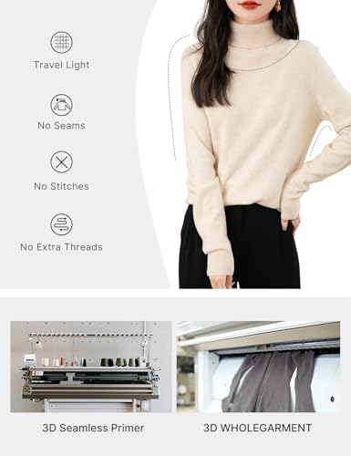 Women's Turtleneck 100% Merino Wool 2025 First-Line Ready to Wear Fall Winter Seamless Knit Pullover Sweater2