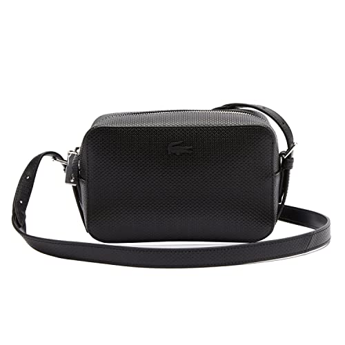 Lacoste - Bolso bandolera unisex para adulto Chantaco de piel picada, Negro , Talla única
