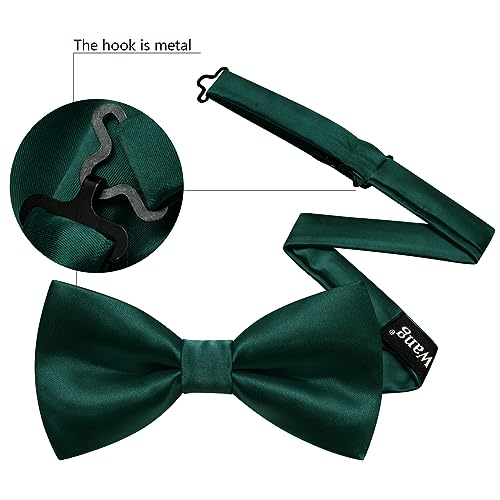 Image of YOHOWA Mens Bow Tie Set Paisley Pre-tied Bowties Adjustable with Handkerchief Cufflinks Gold Ring Set Wedding Prom Party