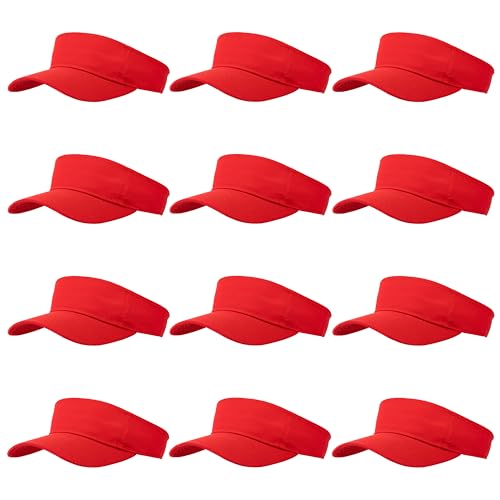 Image of 12 Pcs Sun Visor for Women Men Outdoor Sport Golf Tennis Softball, Adjustable Visors Hats