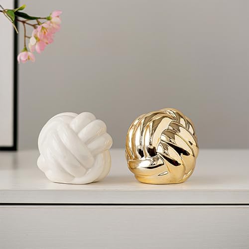 Objetos decorativos de cerámica tipo nudo y cadena moderna 6