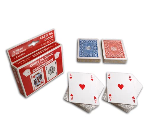 Rummy Playing Cards French Deck, 2 Decks of 52 Cards + 2 Matte Red/Blue, Poker, Scale 40, Bridge, Texas Hold'em, Burraco - Image 4