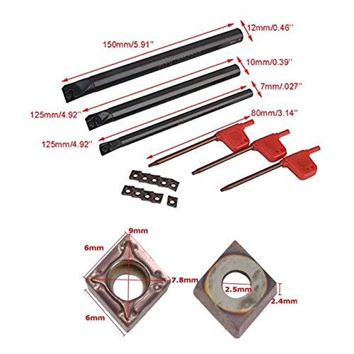 Veyocilk H-SKD-SCLCR06-3P Lathe Boring Bar Set:S07K/S10K/S12M Sclcr06 Boring Bar Turning Tools Holder thumb #1