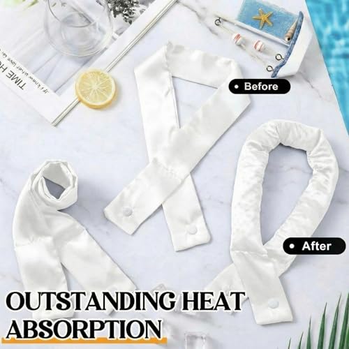 Image of Cozypower 6 Pcs Cooling Neck Wraps with Button Cooling Bandana Neck Cooler Scarf for Hot Weather Ice Neck Wrap Summer Outdoor