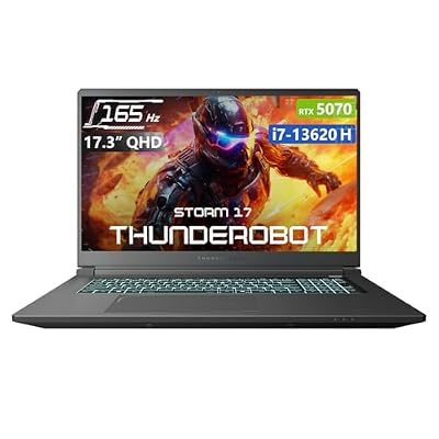 Thunderobot Storm 17 5070 Gaming Laptop, 17.3" QHD 165Hz 2K Display, Core i7-13620H, GeForce RTX 5070, 32GB DDR5 RAM, 1TB SSD, RGB Backlit Keyboard, HDMI, Wi-Fi 6, Win11 Home