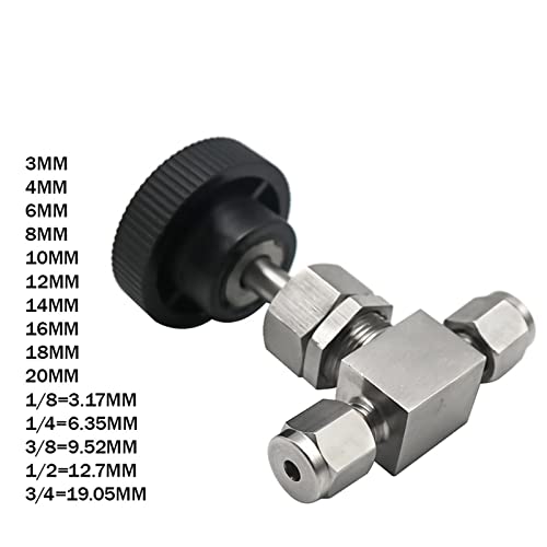 Valve à aiguille 12mm en inox 304 haute pression