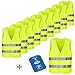 Produktbild 10 Stück Premium Warnweste Neon Gelb + Parkscheibe Parkuhr mit Einkaufchip,Reifenprofilmesser und Eiskratzer Reflektierende Pannenweste Sicherheitsweste für Auto,LKW,Fahrrad Deutscher KFZ Norm Unisize