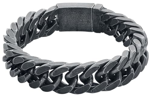 etNox Hard and Heavy Heavy Chain Hombre Pulsera Plateado 21 cm Acero Inoxidable