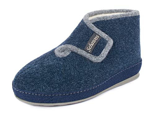 SCHAWOS Chaussons en feutre pour femmes, modèle 2060, doublure chaude pour pieds froids, antidérapants (marin, eu_footwear_size_system, adult, women, numeric, medium, numeric_37) Cover