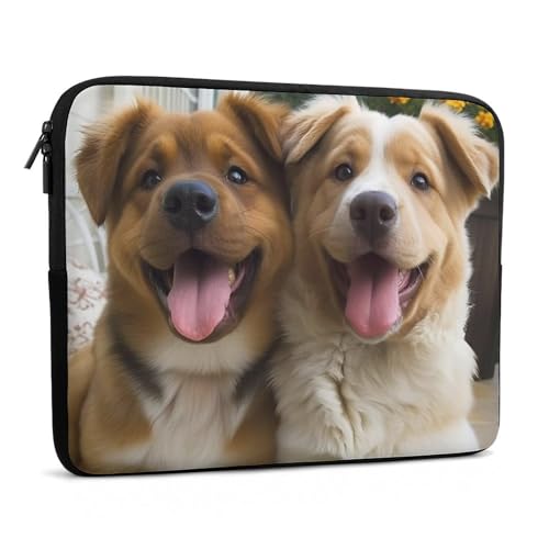 Funda slim impermeable para laptop 13 pulgadas con diseño de perros miniatura 3