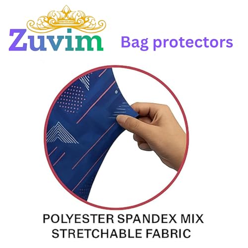 Image of Luggage Cover Trolley Covers for Suitcase Washable Dust Proof Anti-Scratch Protector Polyester Printed Stretchable Fabric (Fits Fiber /Plastic Trolley Bags Only) Blue 24 Inch