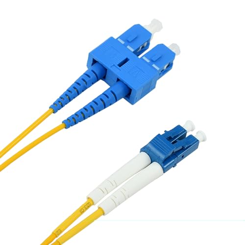 Image of 5M LC to SC OS2 Fiber Optic Patch Cable Singlemode Duplex Optical Patch Cord 9 /125m Fiber Optic Cable LC-SC DX 5 Meter (16.4ft)