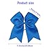 CN Girls Electric Blue Cheer Bow with Ponytail Holder for Cheerleading Girl Pack of 10