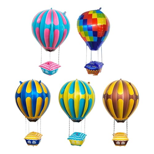 5 Globos Aerostáticos De Papel De Aluminio, Decoración De Globos Aerostáticos, Globos De Helio Para Niños, Juego De Globos De Papel De Aluminio, Decoración De Globos Aerostáticos Para Niños