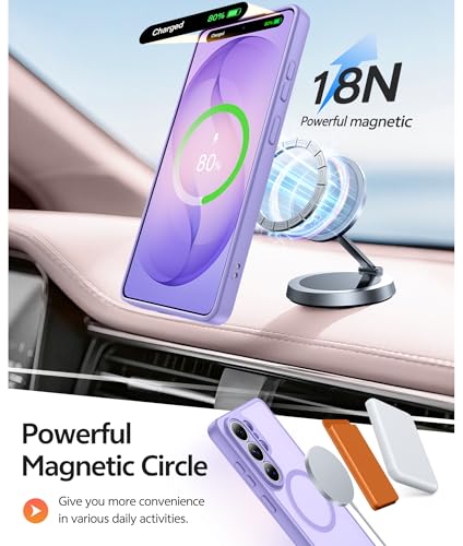 Image of FNTCASE for Samsung Galaxy S26-Ultra Case: [Fit for Magsafe] [Full Camera Protection] Translucent Matte Cases with [Screen Protector] Military Grade Shockproof Protective Phone Cover - Light Purple