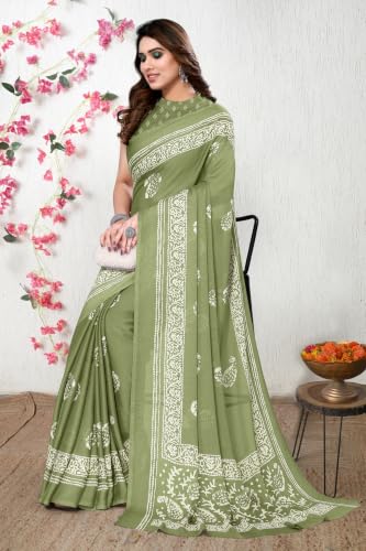 Image of MIRCHI FASHION Women Sari Georgette Plain | Breathable Lightweight Solid Color Saree for Office and Regular Wear with Blouse Piece
