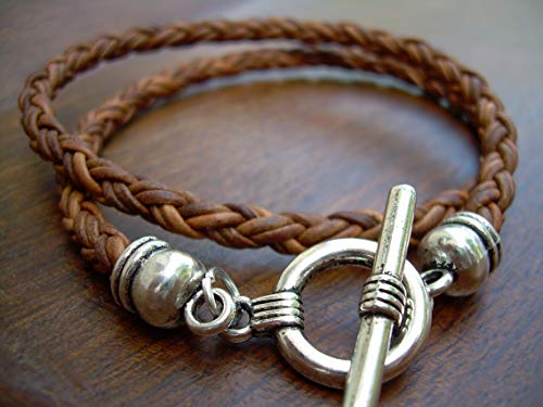 Double Wrap Braided Leather Bracelet, Mens Leather Bracelet, Womens Leather Bracelet, Mens Jewelry, Womens Jewelry, Leather Jewelry, Leather #TOP2