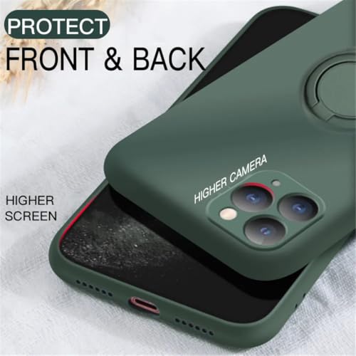 Coque silicone liquide iPhone 11 orange protégeant l'appareil avec anneau stable