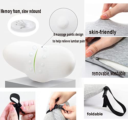 IBLUELOVER Lumbar Support Pillow Sleeping Waist Pillow Memory Foam Lumbar Roll Pillow Wedge Cushion for Lower Back Pain Spine Sciatic Pain Relief for Bed Sofa Car Seat Travel - Image 3