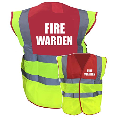 Fire Warden Yellow Red Hi Vis Viz Reflective Safety Vest Waistcoat, Reflective High Visibility, supplied by Simply Hi Vis Clothing UK