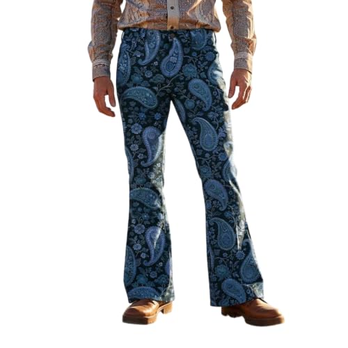 Pantalones acampanados de hombre para disfraces de los años 70 y fiesta de discoteca