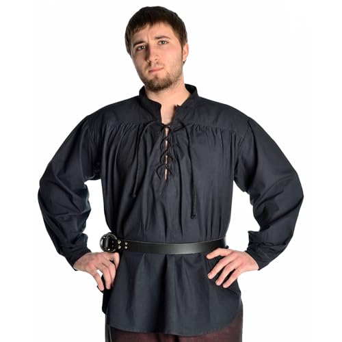 Chemise médiévale pirate coton blanc déguisement adulte à lacet