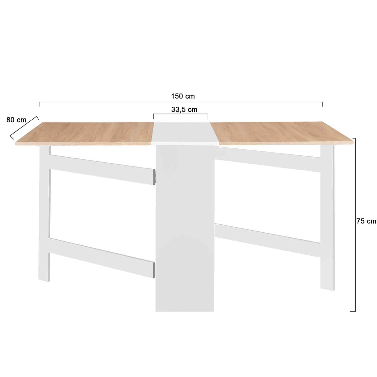 IDMarket - Table Console Pliable EDI 2-6 Personnes 150 x 80 cm