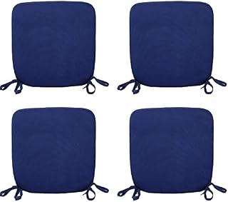 CB CASABELLA 6 Removable Elegant Chair Pads Seat Pads for Home Dining Room Kitchen Office Garden Patio 38X38Cm Silver Chairpads Seatpads With ties