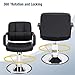 Tatub Salon Chair for Hair Stylist, 360° Swivel Barber Chairs for Barbershop with Heavy Duty Hydraulic Pump, Salon Equipment with Height Adjustable - Modern Black