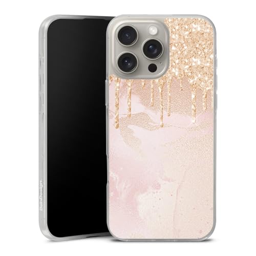 Coque Apple iPhone 16 Pro Max pour éviter les rayures avec style marbre pailleté