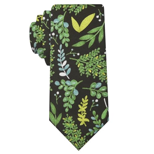 Image of Mantieqingway Floral Ties for Men Skinny Cotton Tie Flower Necktie